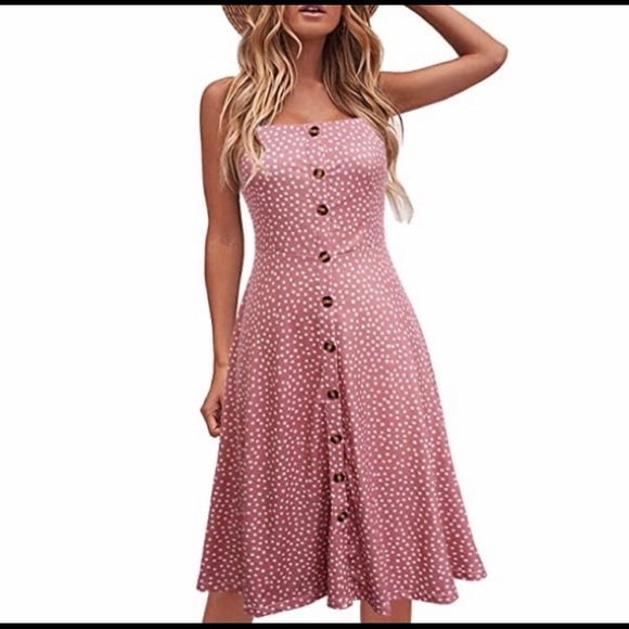 Pink Polka Dot Sun Dress - Picture 2 of 5